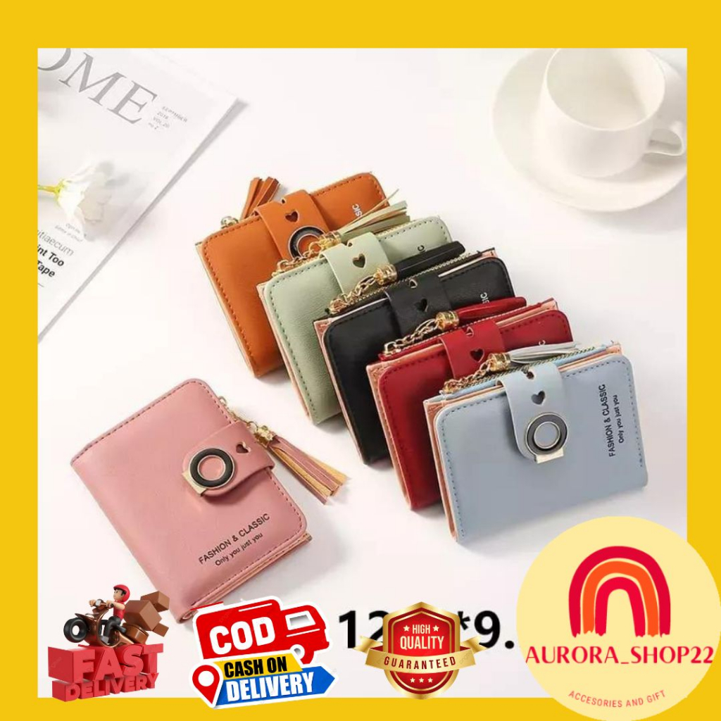 [COD] DOMPET LIPAT WANITA IMPORT PREMIUM MINI CUTE DOMPET ELEGAN DENGAN SLOT KARTU DAN UANG COIN LUCU DOMPET MATE IMPORT PREMIUM