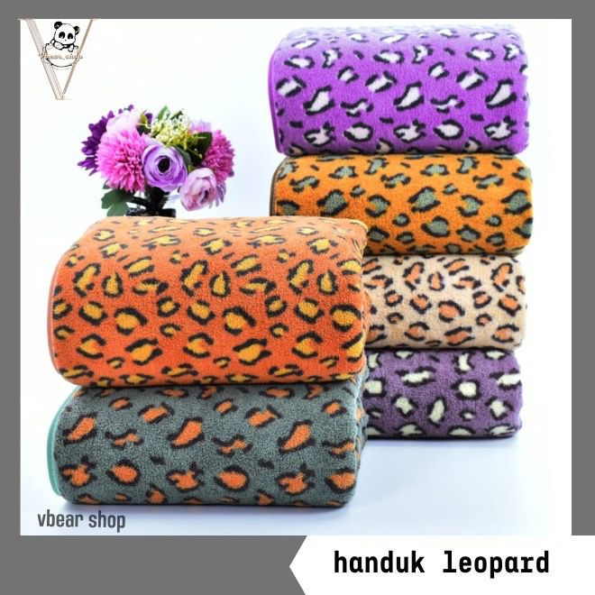 TOWEL I HANDUK MANDI DEWASA MICROFIBER 70 X 140 MOTIF LEOPARD / MACAN I TOWEL I HANDUK MANDI