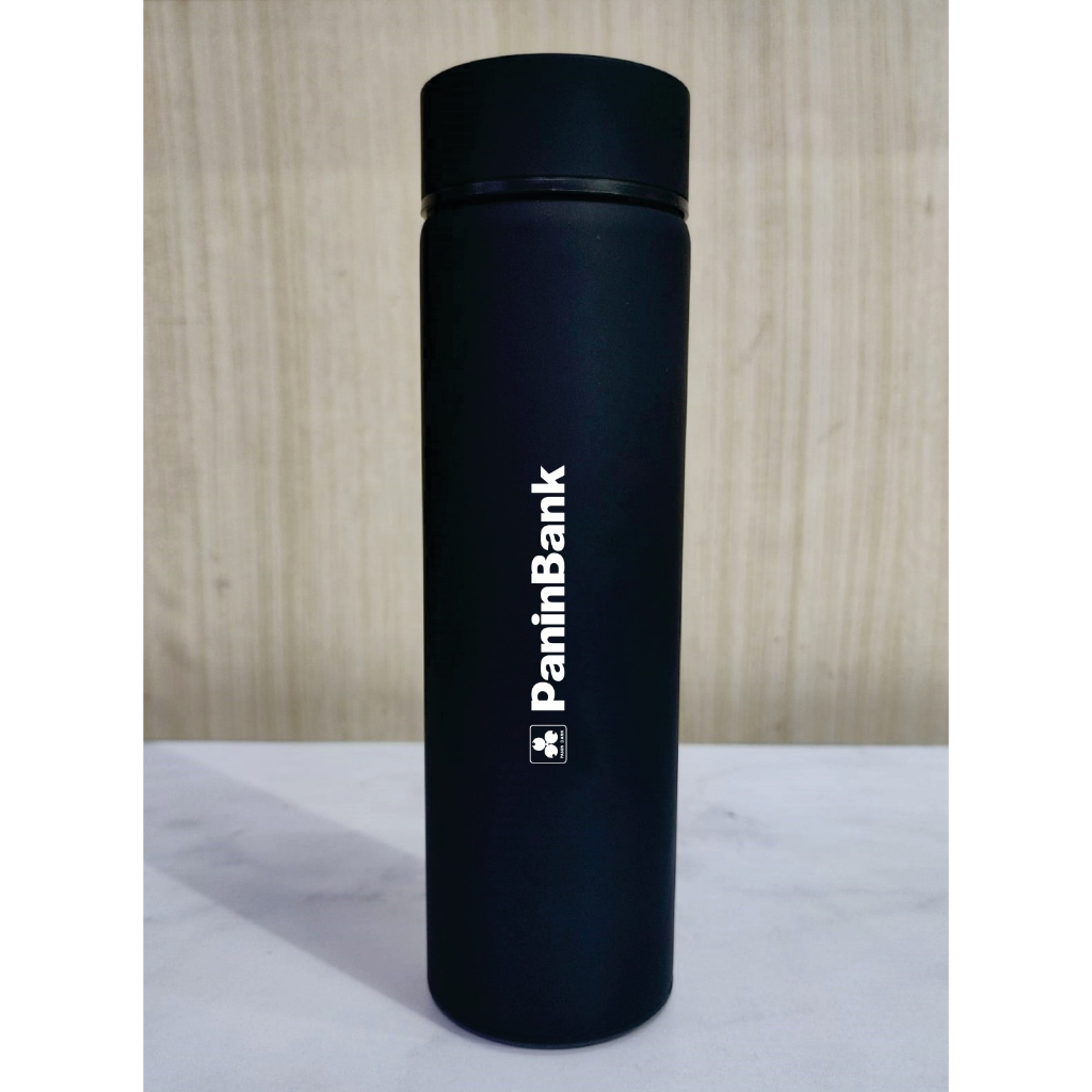 Termos Suhu Led Display Custom Logo PANIN BANK / Tumblr Custom Hitam