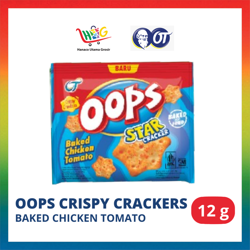 Oops Crispy Crackers Ayam Tomat Panggang / Jagung Bakar Manis - 12g