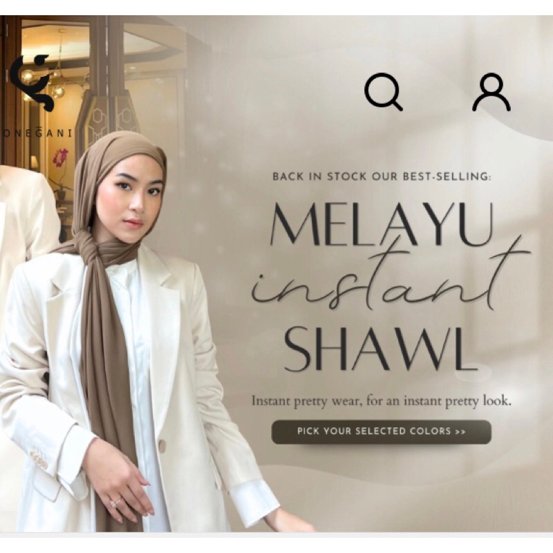 (Siap Kirim) Melayu Instan Shawl by Gonegani