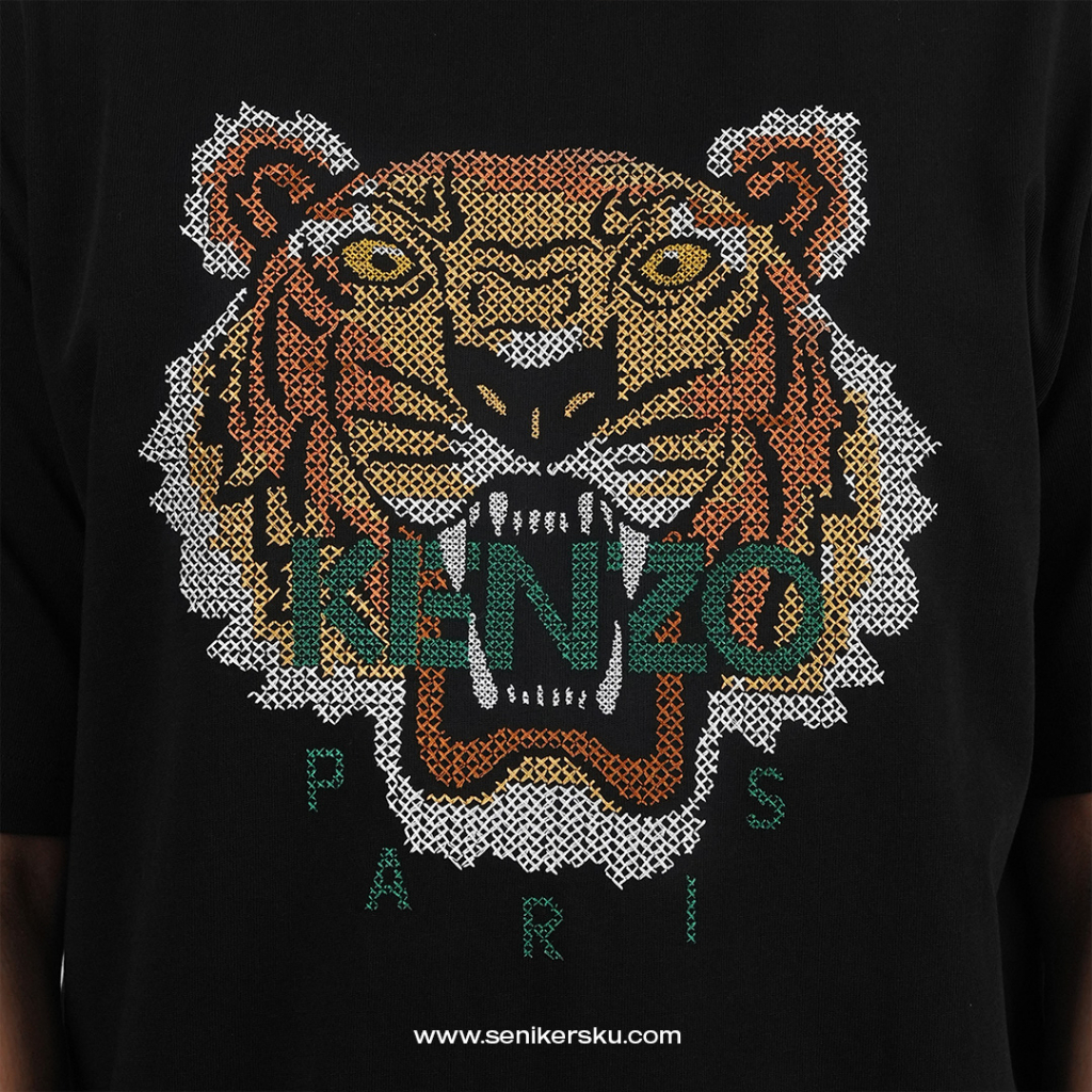 Kenzo Tiger Knit Brown Green Black Tee