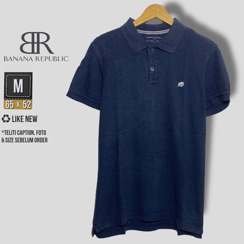 KAOS POLO PRIA BANANA REPUBLIC NAVY SIZE 2XL