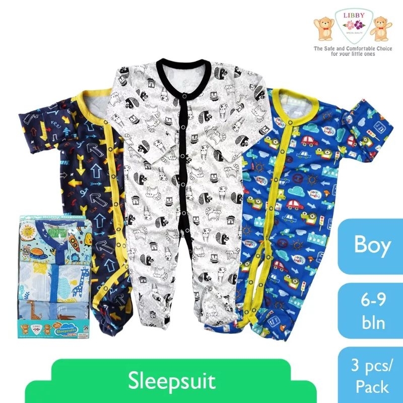 Jumper Libby Premium Sleepsuits 9 - 12 Bulan Panjang Isi 3