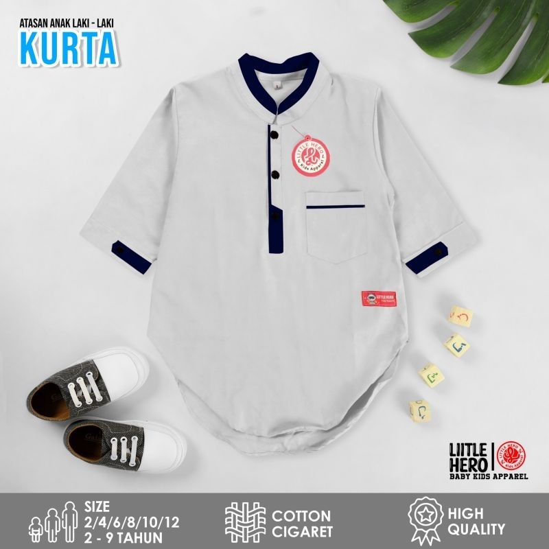 (2-9Tahun) Baju Koko Kurta Anak Laki Laki Cowok Little Hero Usia 2 - 9 Tahun