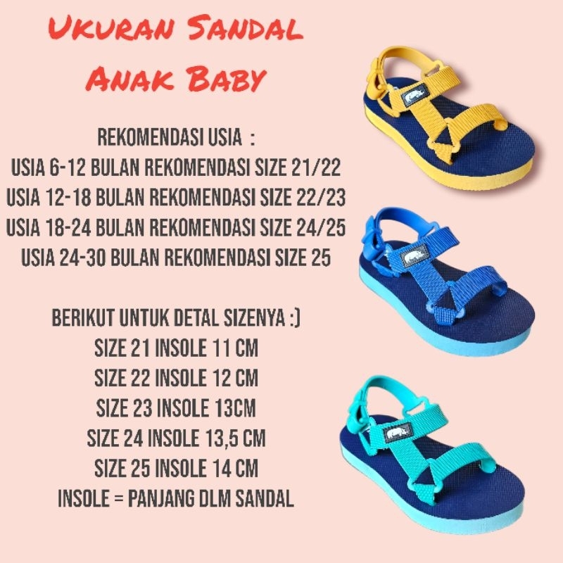 Sandal Munims Kids Baby Tali Sendal Anak Laki Laki Perempuan Mix Yellow