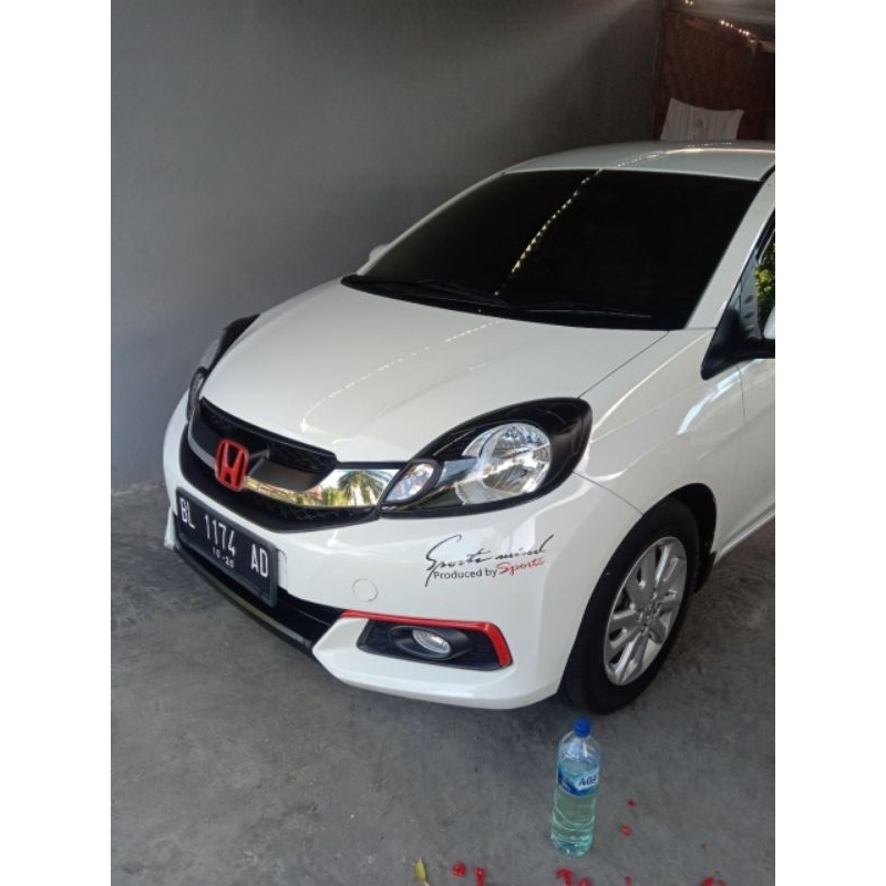 Garnish GARNIS lampu HEADLAMP DEPAN HONDA MOBILIO / brio lama 2014 2015 2016 HITAM DOFF chrome CROME