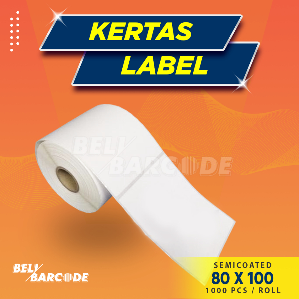 Label Semicoated 80 x 100 / 80x100 mm / 80x100mm 1Line 1000pcs Resi