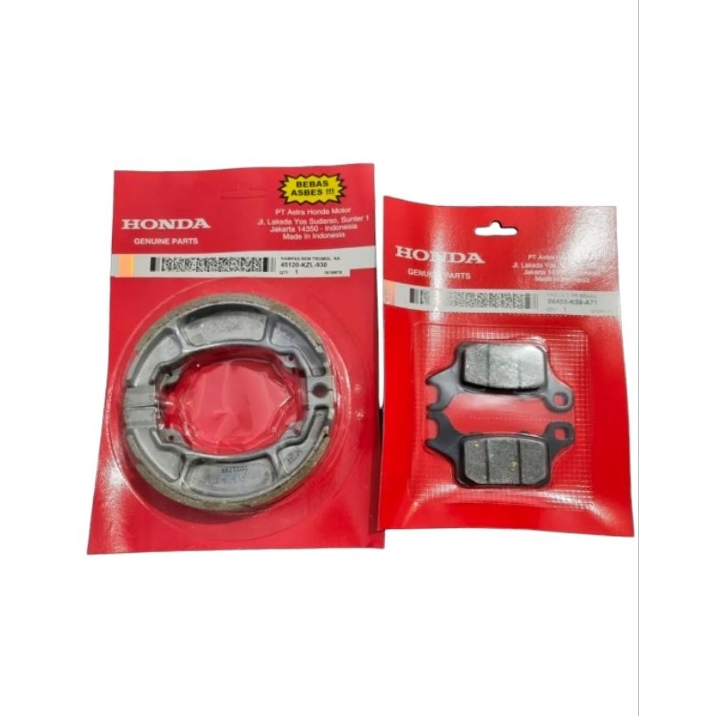 PAKET KAMPAS REM DEPAN BELAKANG HONDA VARIO 150 LED SCOOPY FI VARIO 125 2018+ BEAT NEW 2020(K59+KZL)