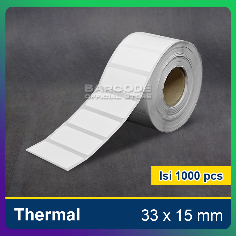 

Label Thermal 33 x 15 mm Stiker Barcode 1 inch 1000 pcs