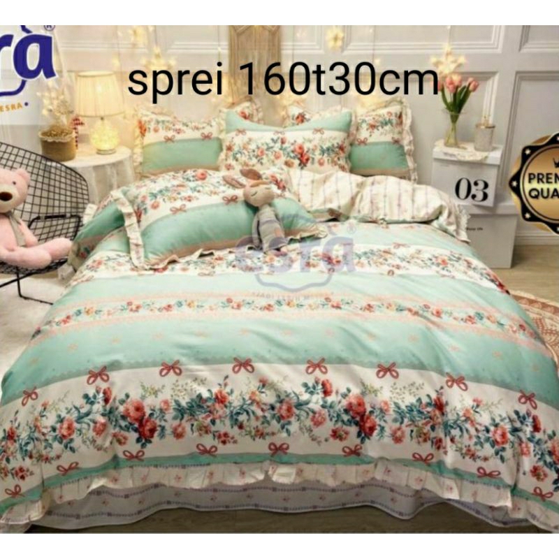 Sprei 160t30cm rumbai  tanpa bedcover