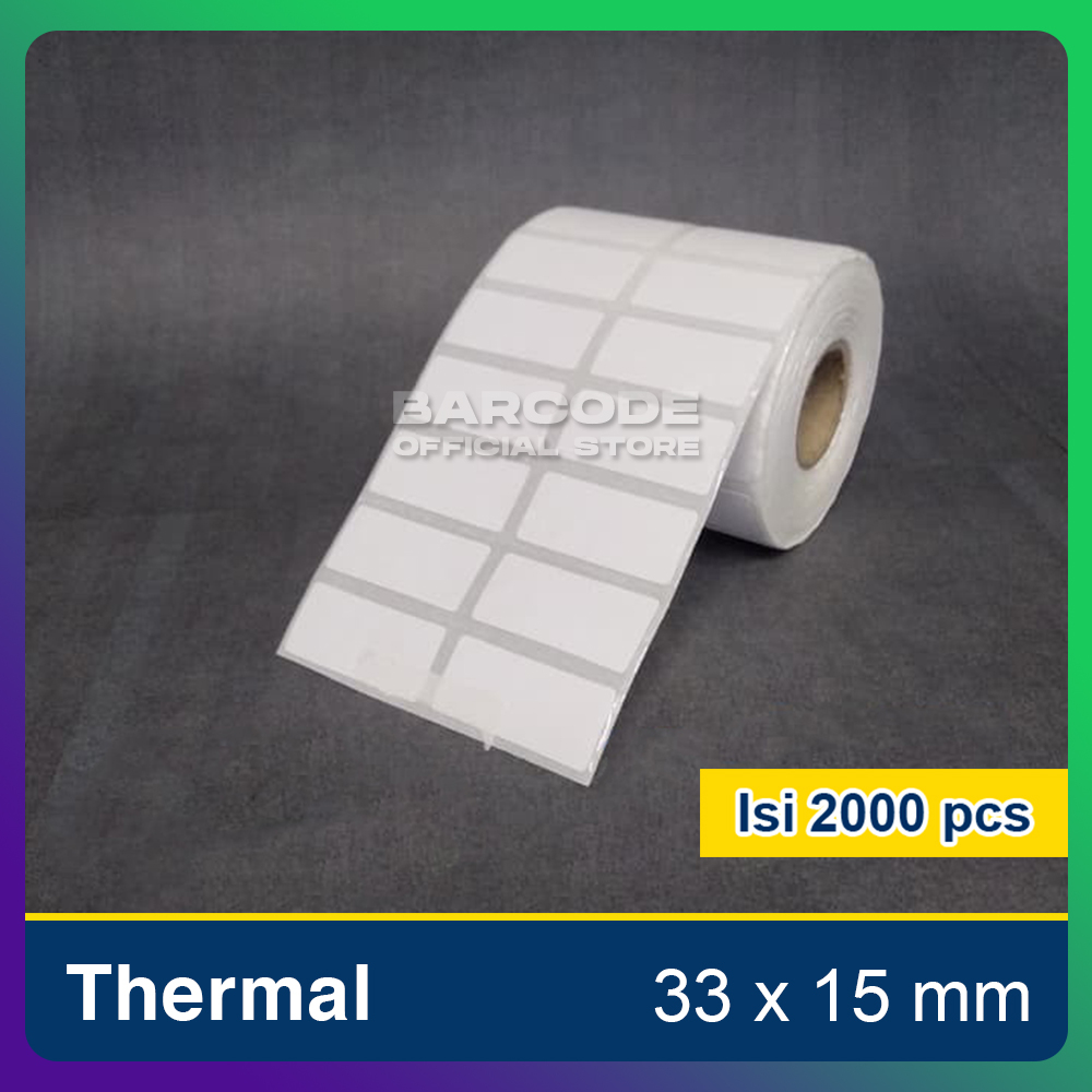 

Label Sticker Barcode 33x15mm 2 line 2000 pcs thermal gap 2mm core 1