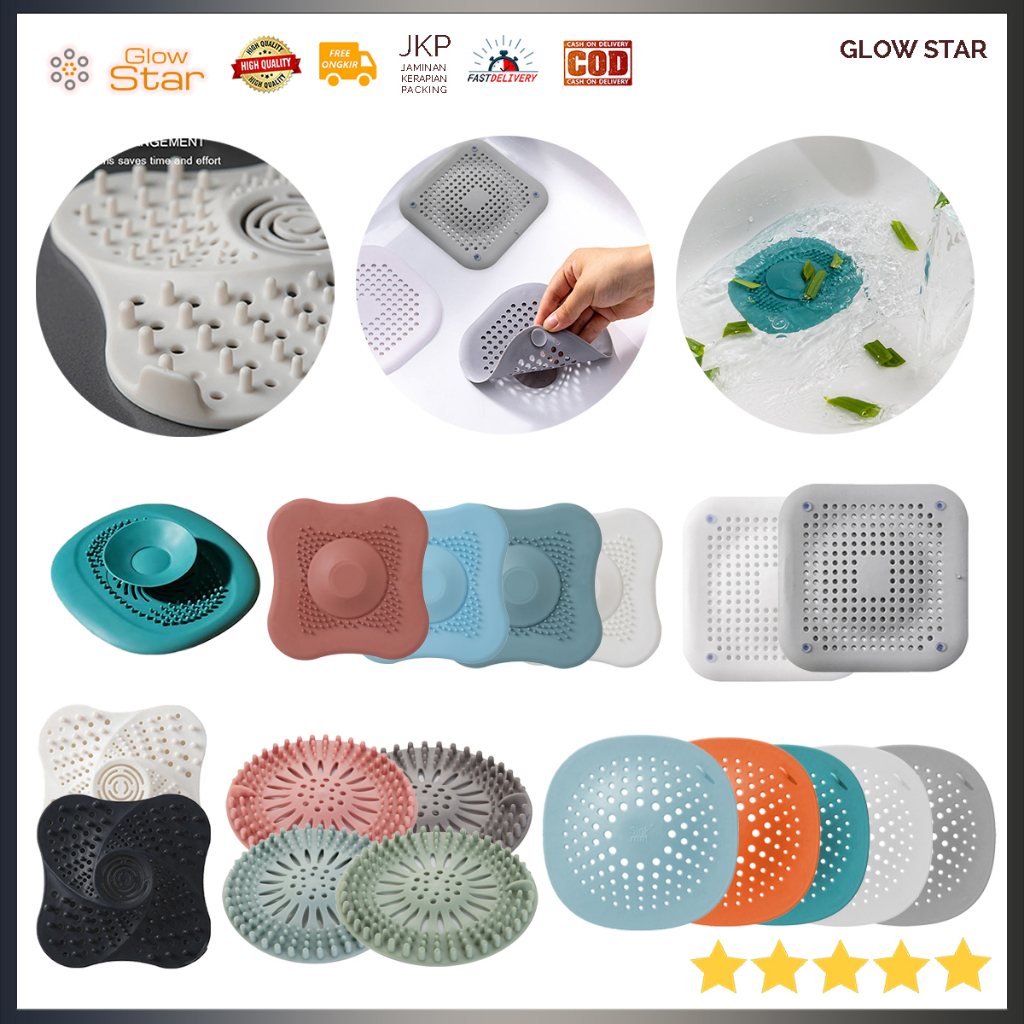 Penutup Lubang Pembuangan Tutup Closet Anti Kotoran Rambut Filter Air Sewer Seal Leak Anti-Blocking Filter Cover Penghalang kecoak wastafel Silicone Silikon