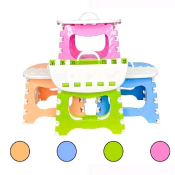 KURSI ANAK DEWASA PRAKTIS AWET BANGKU LIPAT PORTABLE PLASTIK FODABLE MINI CHAIR DUDUK