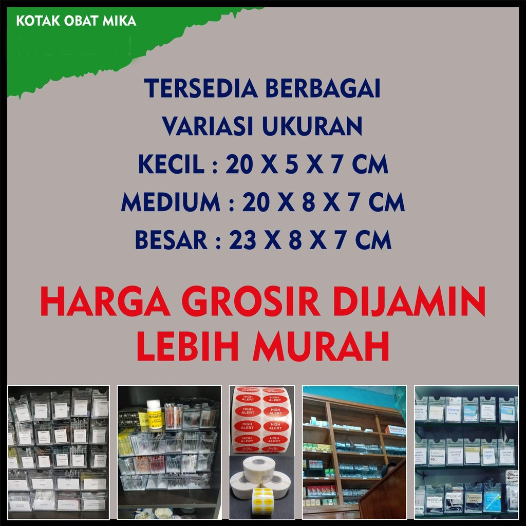 Kotak Mika Plastik Apotek 5 cm Kecil Kotak Mika Rumah Sakit Kotak Obat Klinik Premium 20x7x5