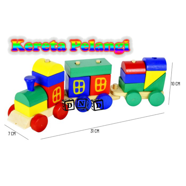 

Promo Mainan Edukatif / Edukasi Anak - Puzzle Balok Kayu - Kereta Pelangi Limited