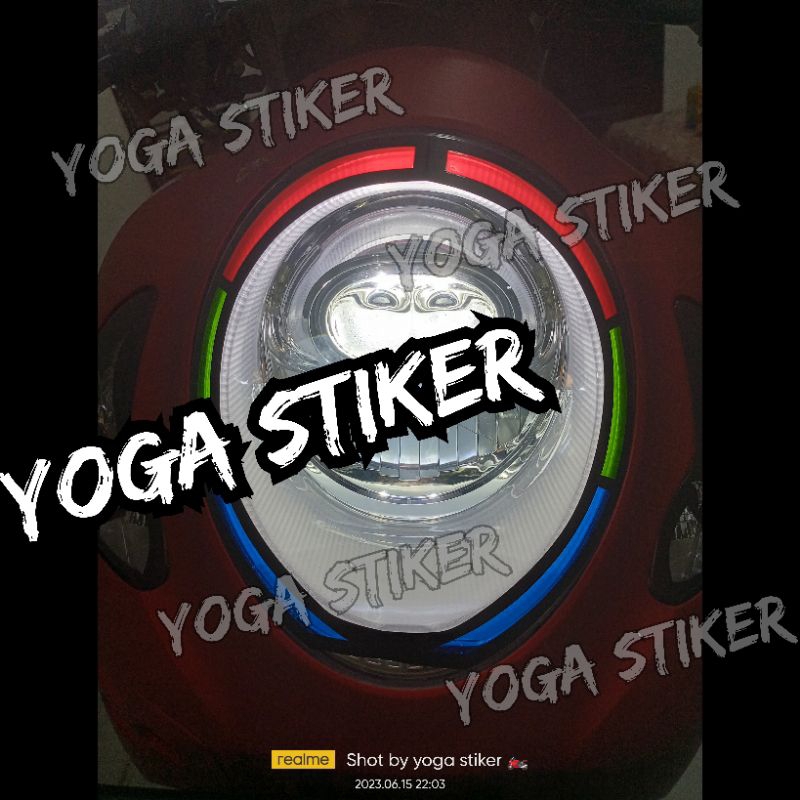 stiker lampu alis motif RGB Honda Scoopy 2021/2023