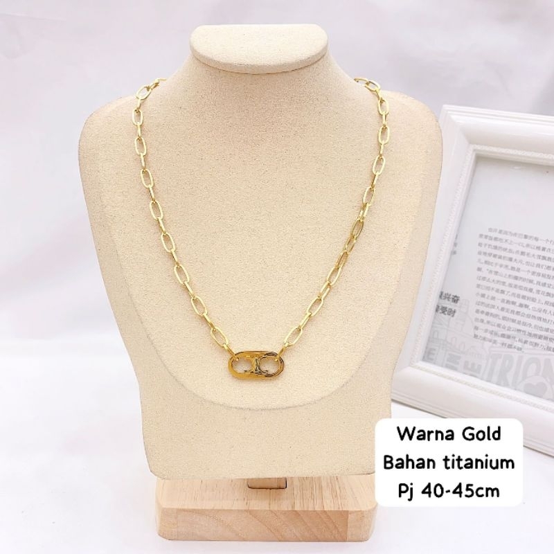 Kalung Titanium Asli Kalung Stainless steel ori Premium Quality Anti karat anti alergi ktt6