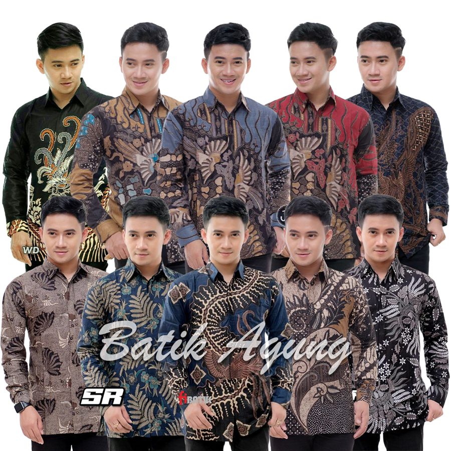 Baju Batik Kondangan Nikahan Wisuda Lamaran Lengan Panjang Seragaman Keluarga Pria Modern Kekinian