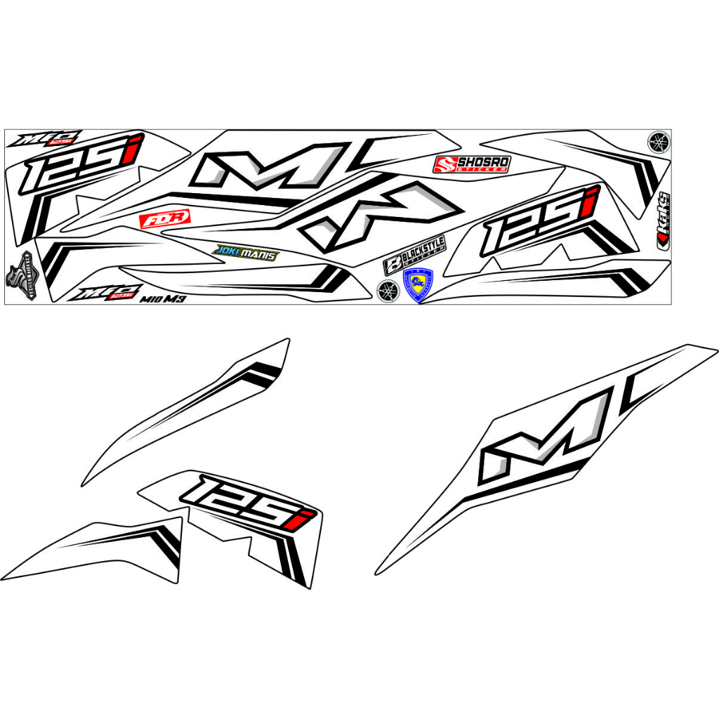 STRIPING MIO M3 PUTIH VARIASI STRIPING M3 PUTIH POLET MOTOR STRIPING