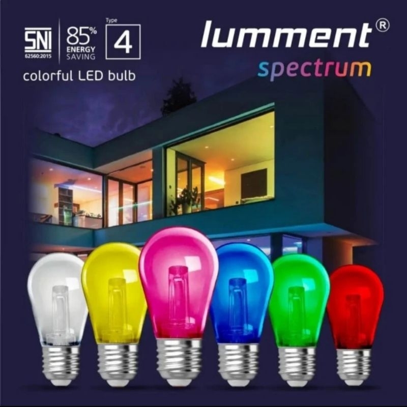 Lampu LED warna Dekorasi lumment spectrum type 4 E27 / Lampu dekorasi warna Lumment spectrum type 4 E27