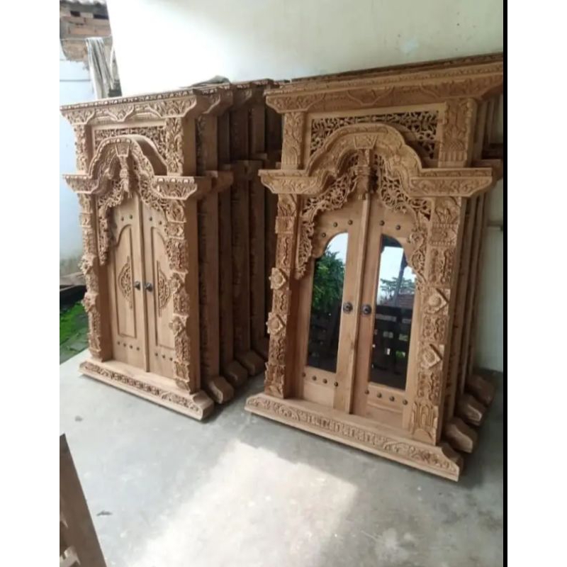 Jendela Gebyok Ukir Jati Jendela Rumah Jawa Ukir Jati Jendela Gebyok Jati Jendela Clasic Jawa