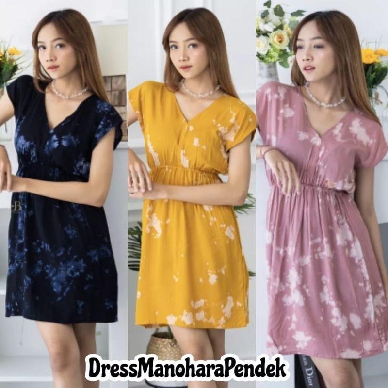 Daster manohara motif tie die kekinian Mini dress manohara pendek