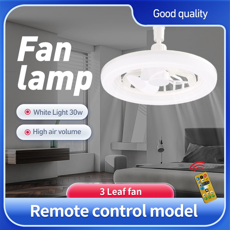 2in1 85V-265V Kipas Angin Plafon Bohlam Lampu E27 12W Led Untuk Rumah Kantor Pasar Malam Remote Control