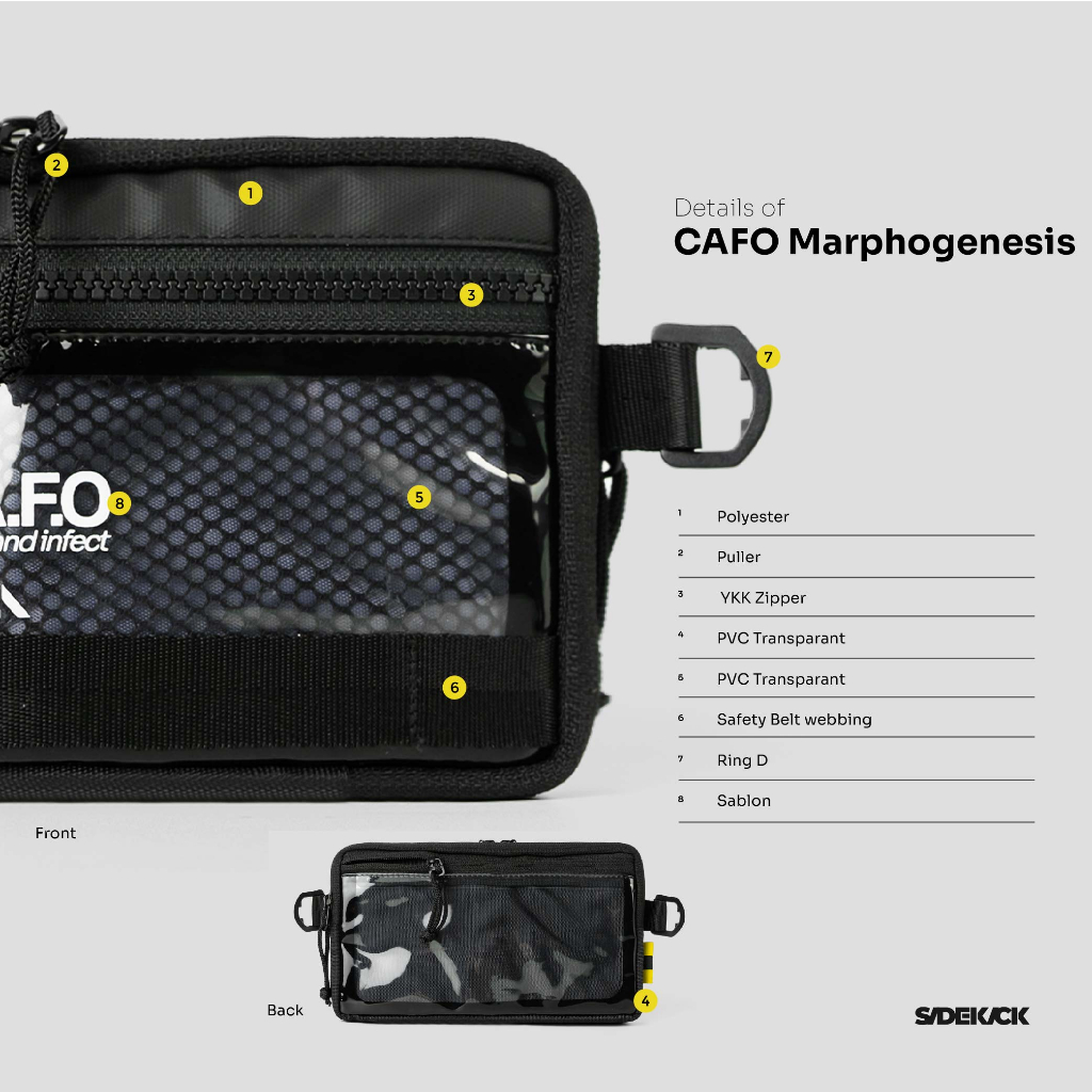 Sidekick Project CAFO Morphogenesis - Clutch Pria Warna Hitam