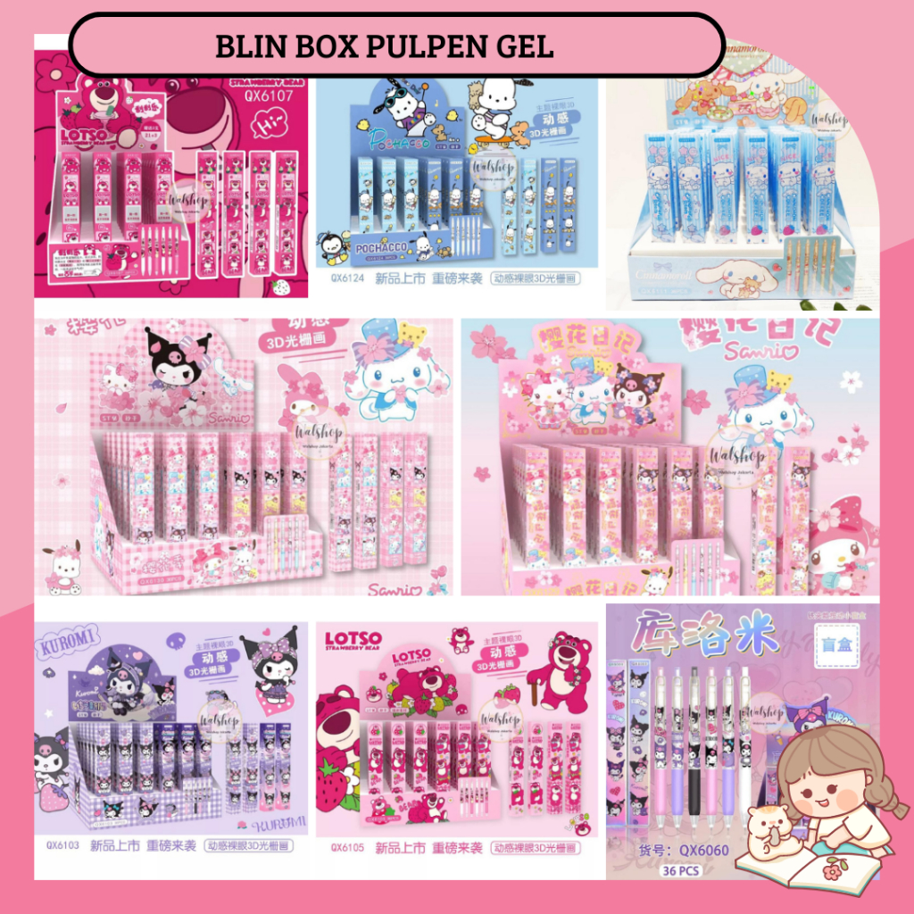 

(1PCS)BLINBOX PULPEN GEL LUCU KARAKTER LOTSO CINAMONROL KUROMI POCHACO SANRIO