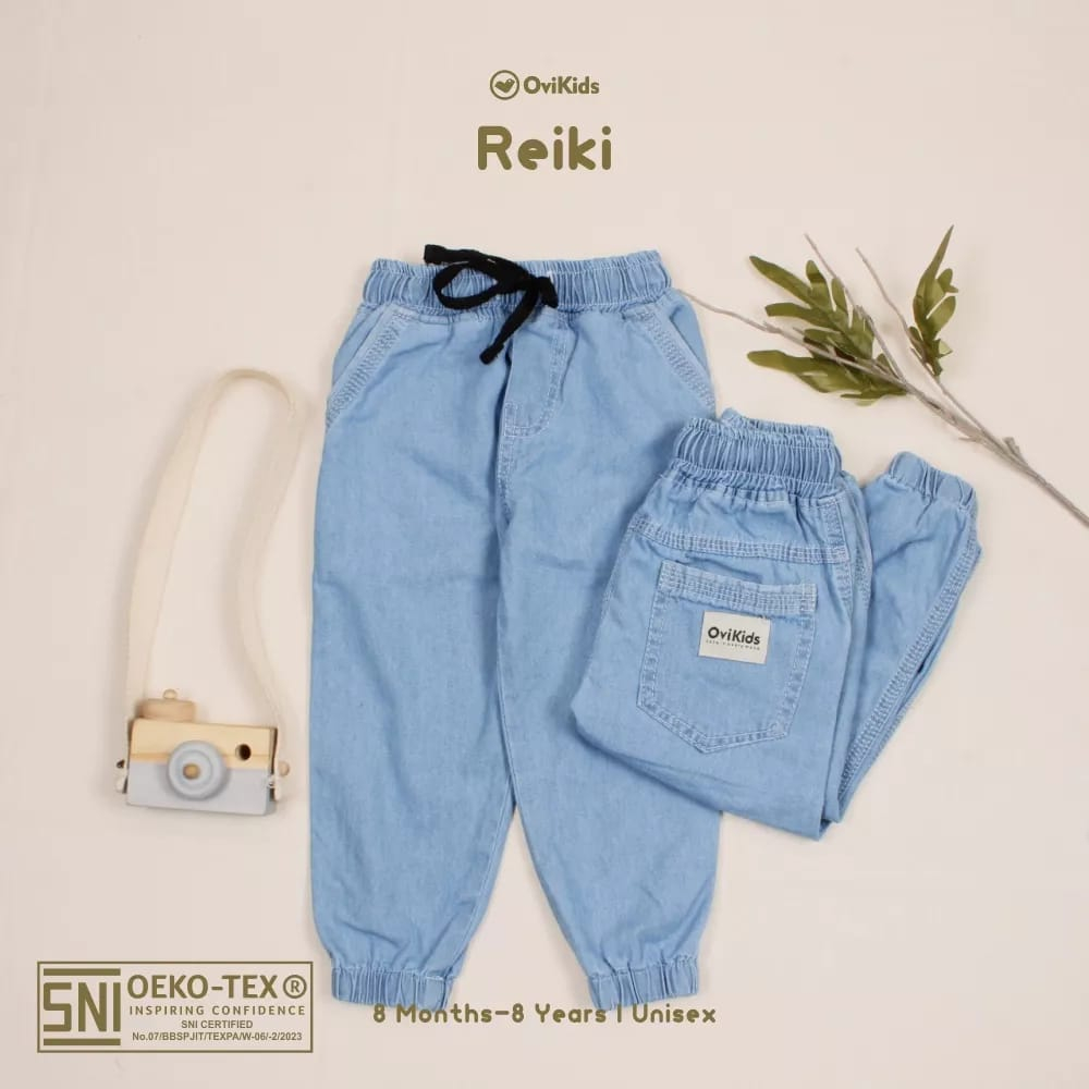 Ovikids Reiki Celana Jogger Anak Jeans Anak Perempuan Laki-Laki (2-8 Tahun)