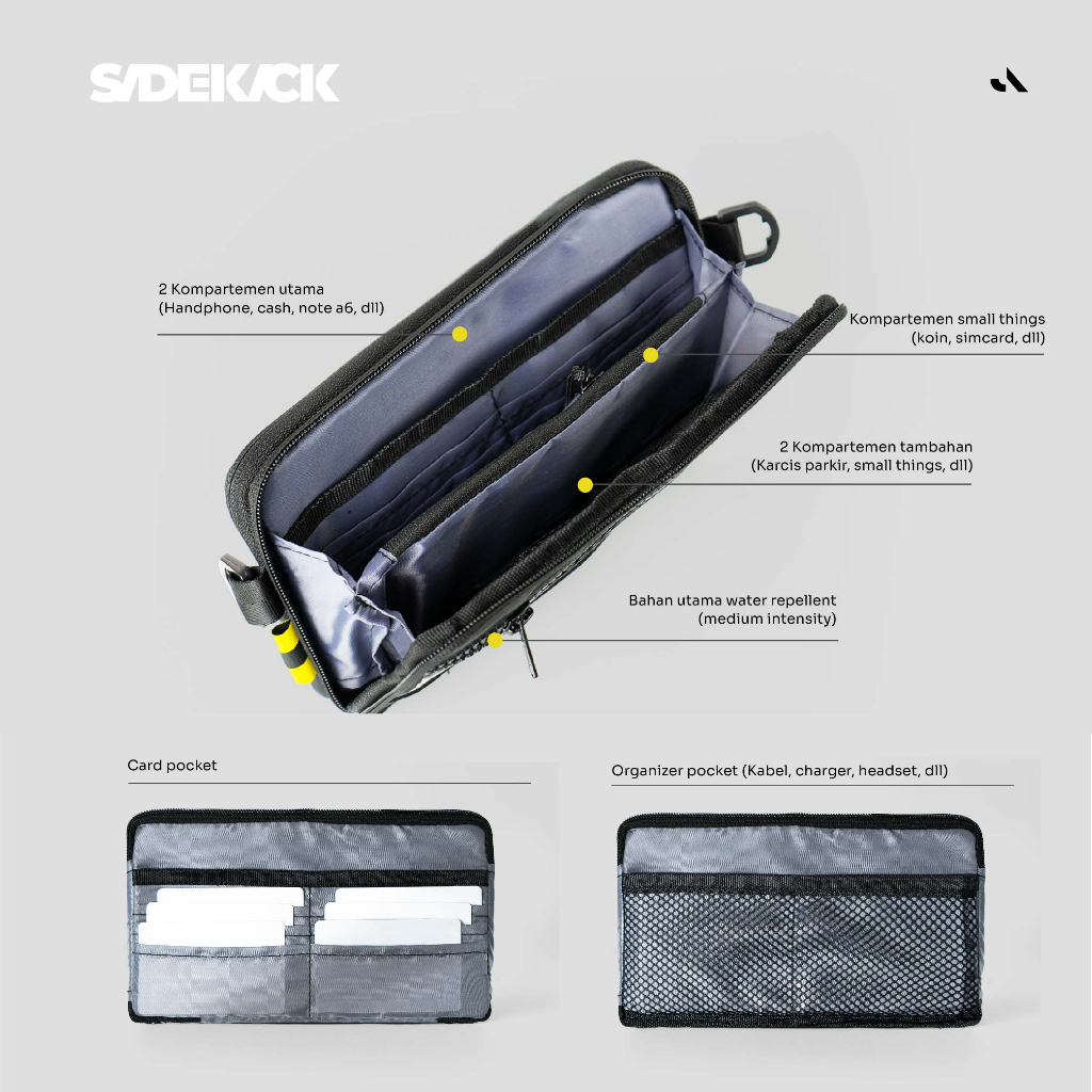 Sidekick Project CAFO Morphogenesis - Clutch Pria Warna Hitam