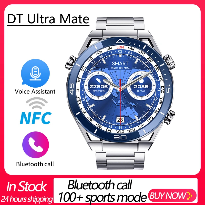 GARANSI✅DT UltraMate Smart Watch Men DTNO.1 SERIES WEAR PRO Wristwatch Bluetooth Call Compass GPS Route Tracking NFC ECG 100+ Sports Mode Smartwatch