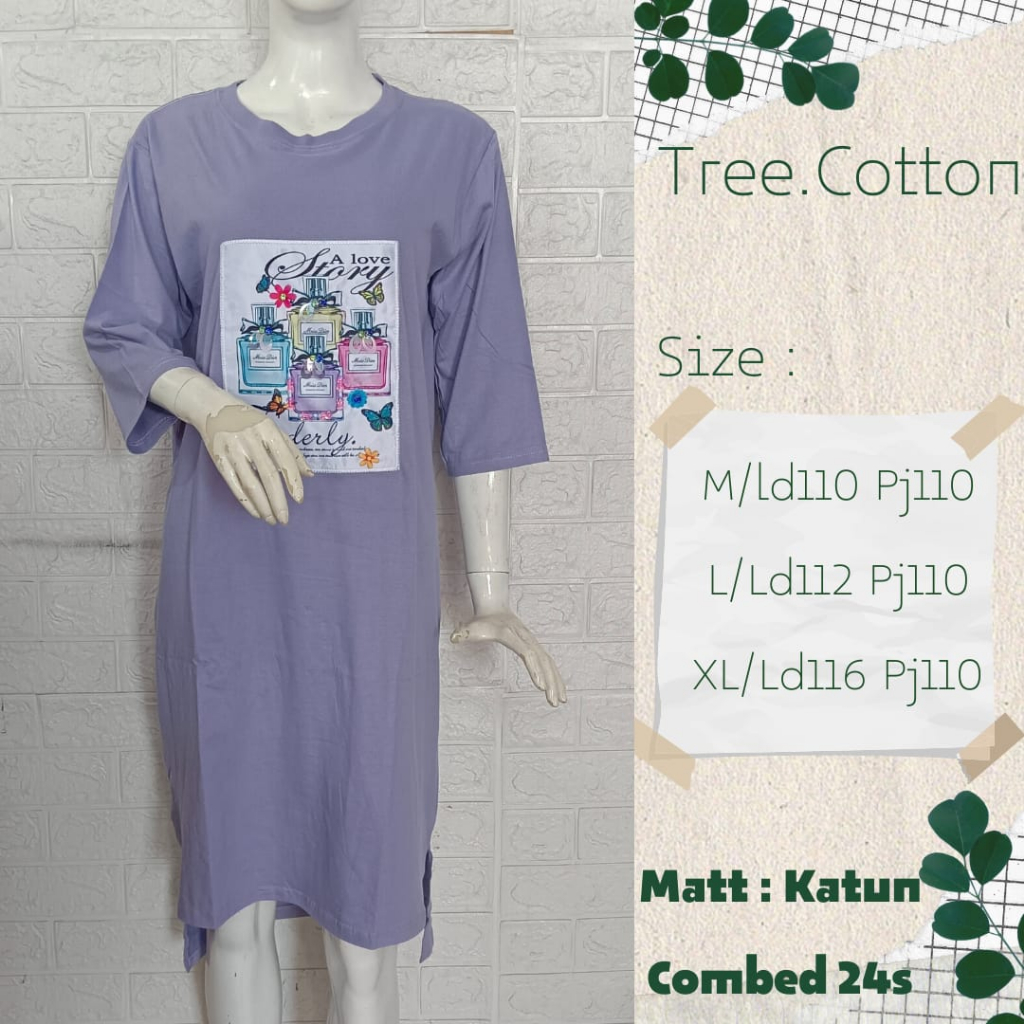 BIG SALE LongTunik TREE.COTTON Kaos - ORIGINAL BRAND
