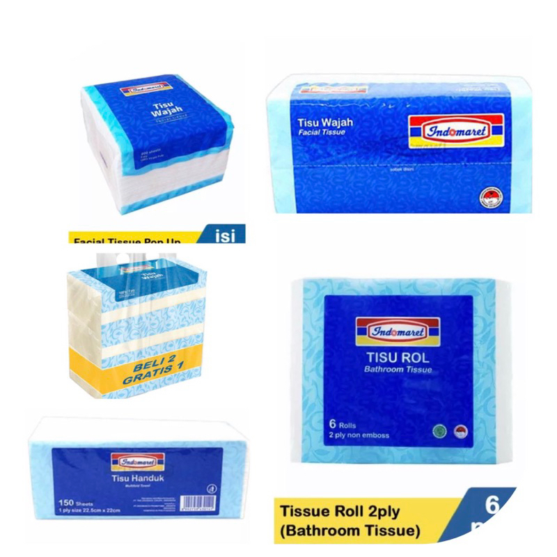 TISSUE WAJAH INDOMARET 200'S TISSUE ROLL TOILET TISSUE DAPUR
