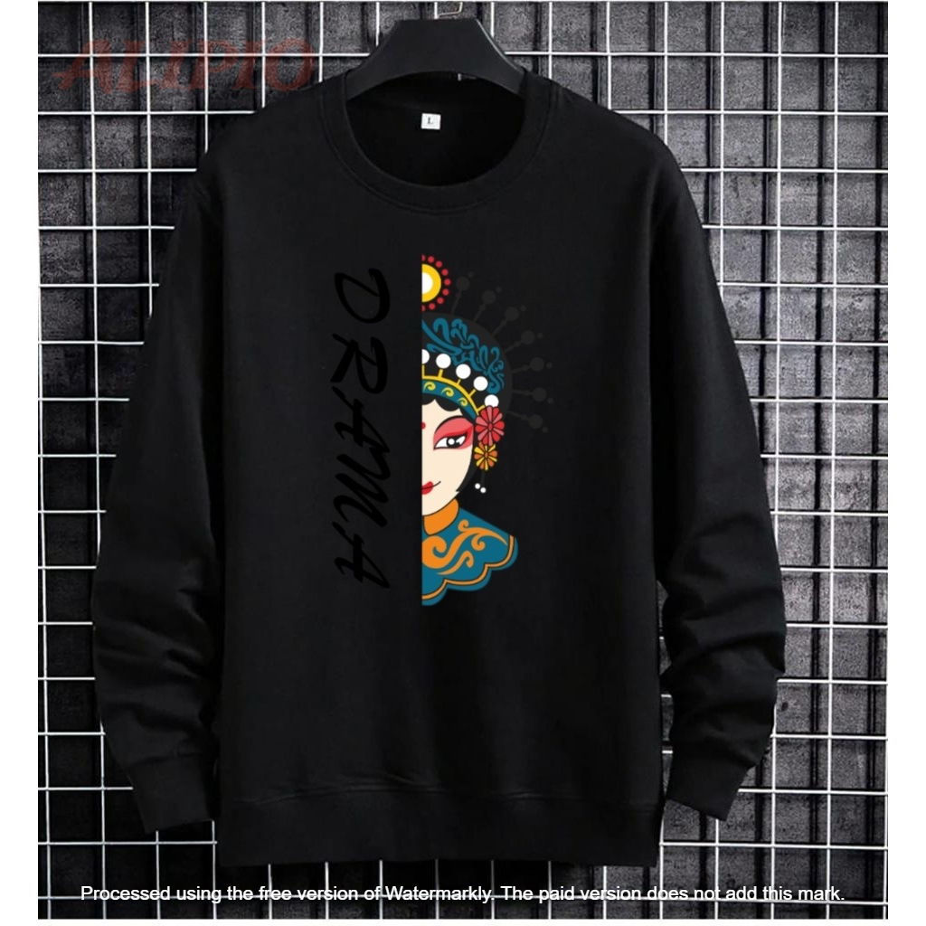 Sweater Crewneck Pria Wanita Dharma Alipio Lengan Panjang Kualitas Distro