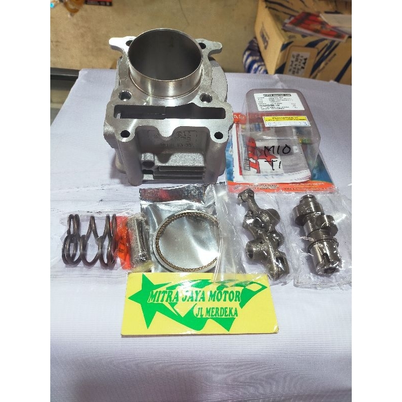 Paketan Bore Up Mio karbu 150cc Blok seher 58,5mm Noken AS RRA BRT Per klep Swedia