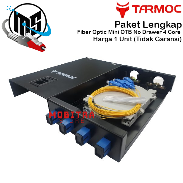 Tarmoc Fiber Optic mini OTB 4 Core SC|Roset FO Besi 4C Lengkap Komplit