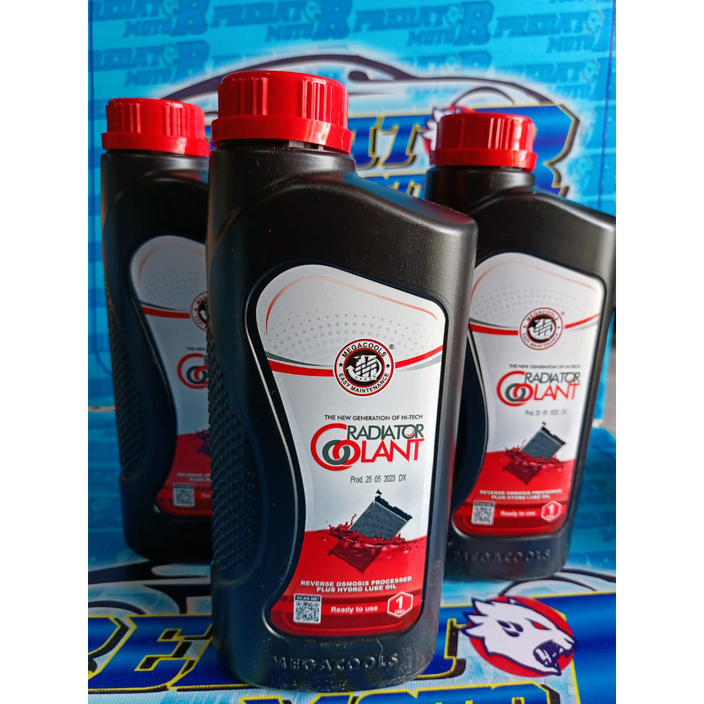 MEGACOOLS AIR RADIATOR COOLANT PH 7 KEMASAN 1L MERAH / HIJAU