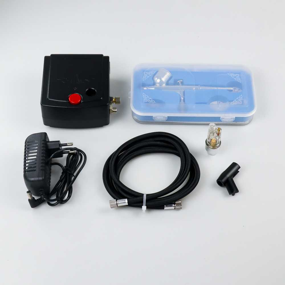 Set Kompresor Semprot Cat Gunpla Nail art DIY Air Brush Mini Compressor Airbrush with Spray Gun