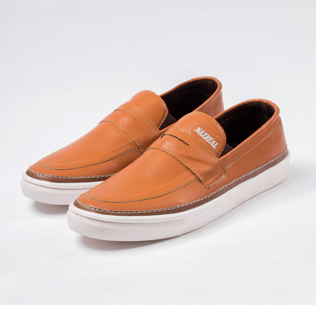 Sepatu Sneakers Pria Casual Slip On Shoes Cowok Hangout Travelling Original Naz Keiza Mustard