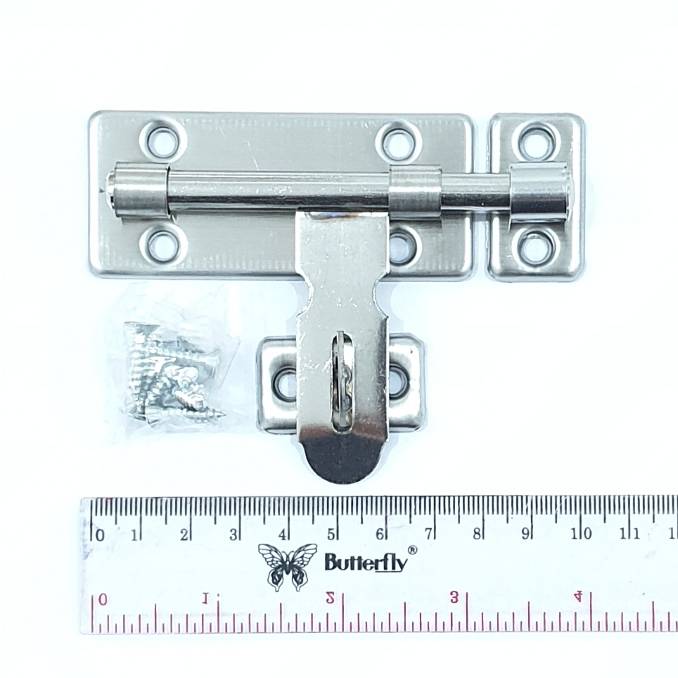 WL Overpal Overval 4&quot; Grendel Pintu Jendela Stainless Steel Gerendel Slot Selot 4 Inch