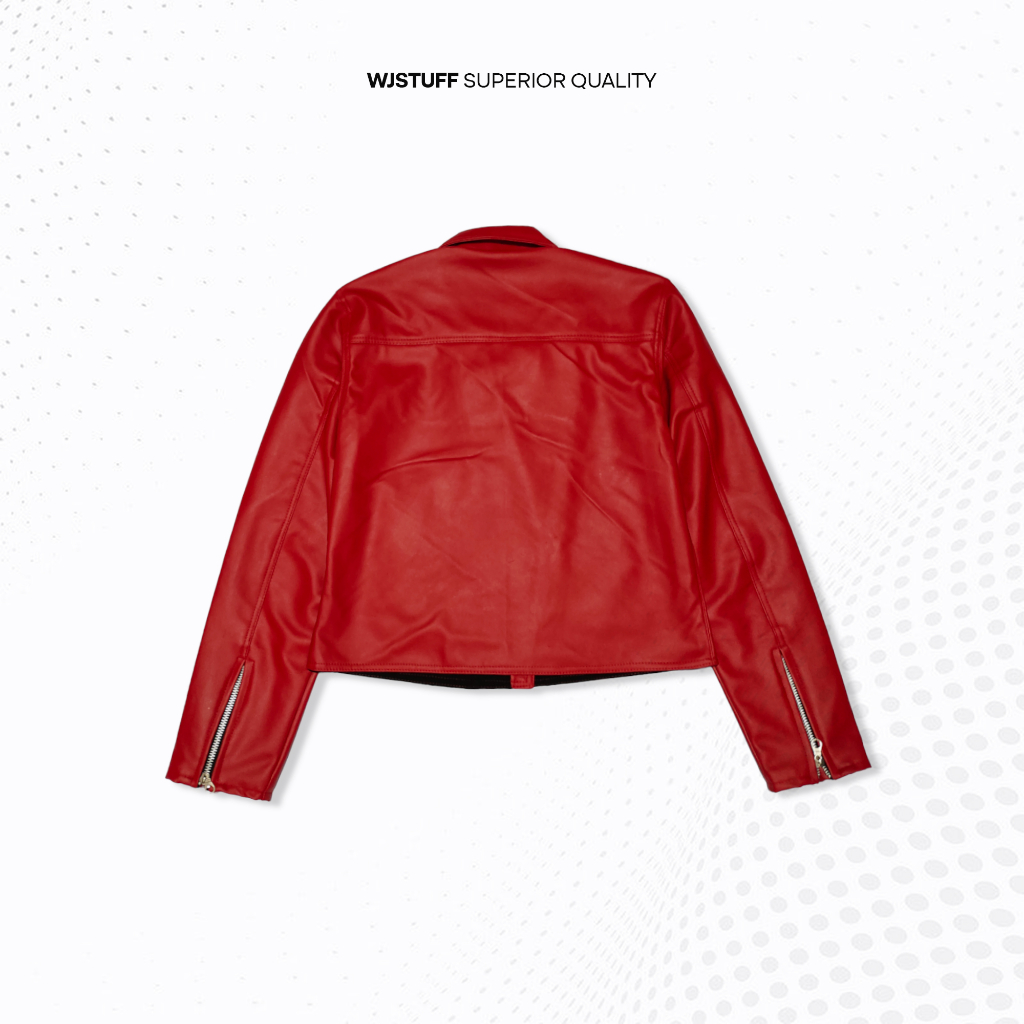 WJ Stuff - Jaket Wanita Rock N Roll Crop Merah