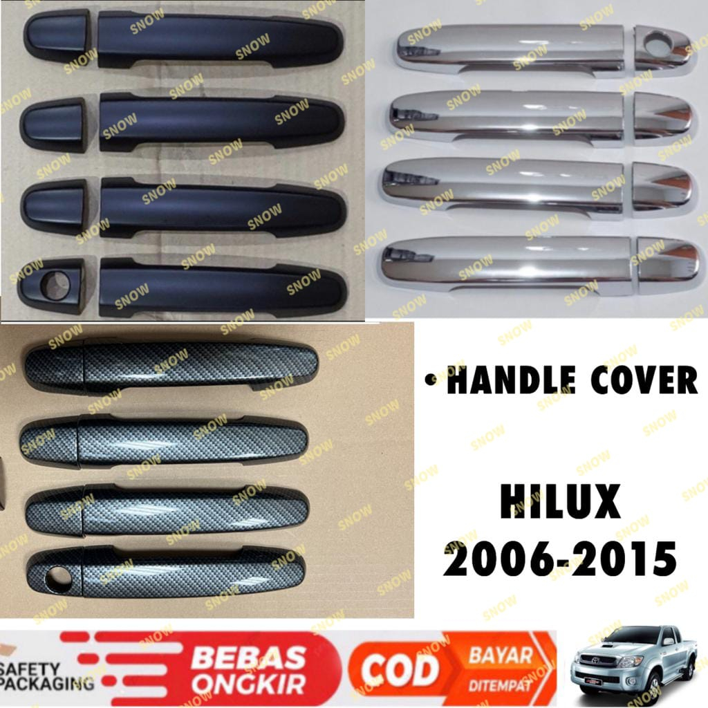 Handle Cover Hilux Lama Old 2006 2010 2012 2015 Hitam Chrome Carbon