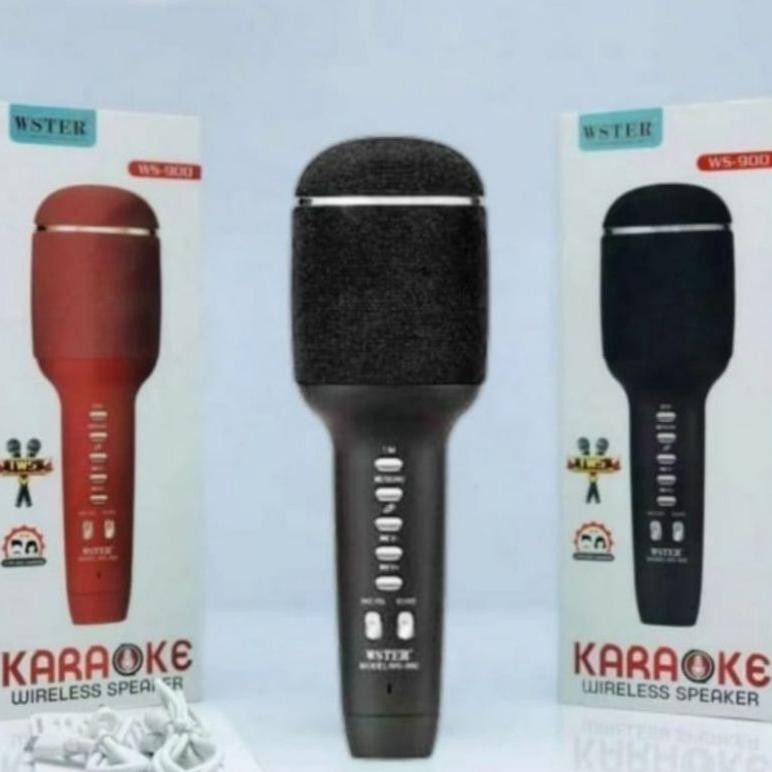 Mic Karaoke WS900 Microphone Bluetooth Mikrofon Wireless WSTER WS-900