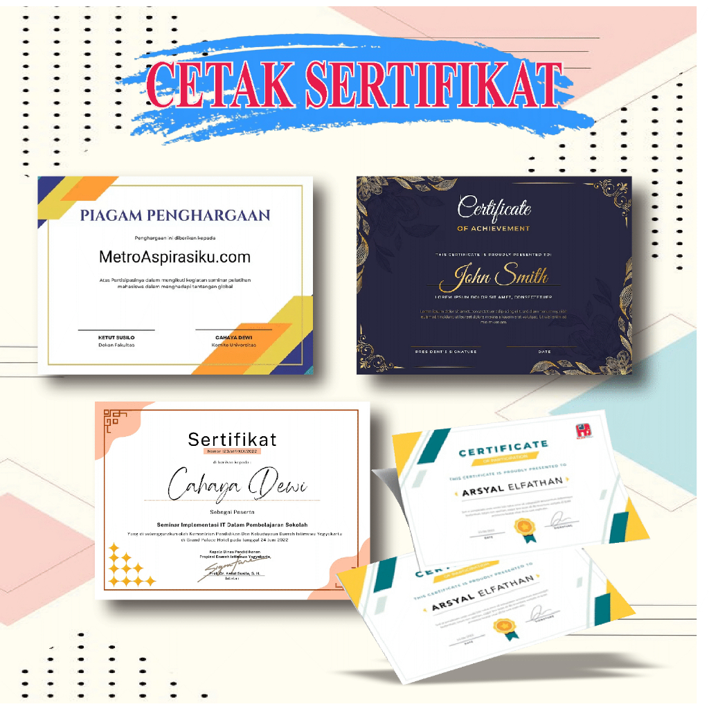 

Cetak Sertifikat / Piagam Custom Linen