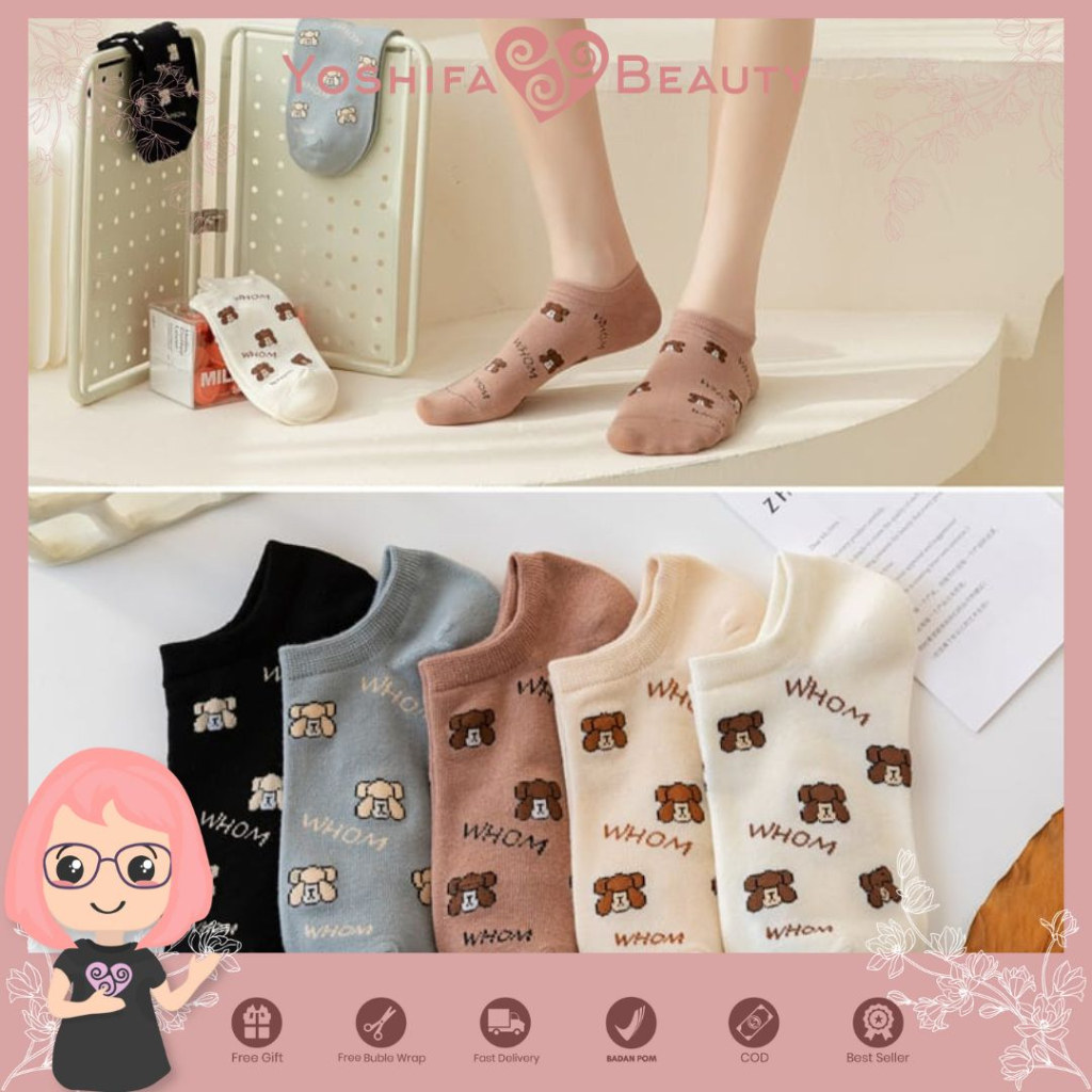 Kaos Kaki Wanita Pendek  Motif Puddle Lucu Imut