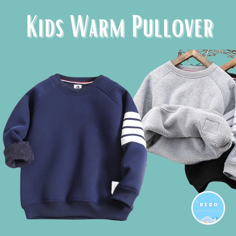 Sweater Pullover Hangat Anak dengan inner fleece