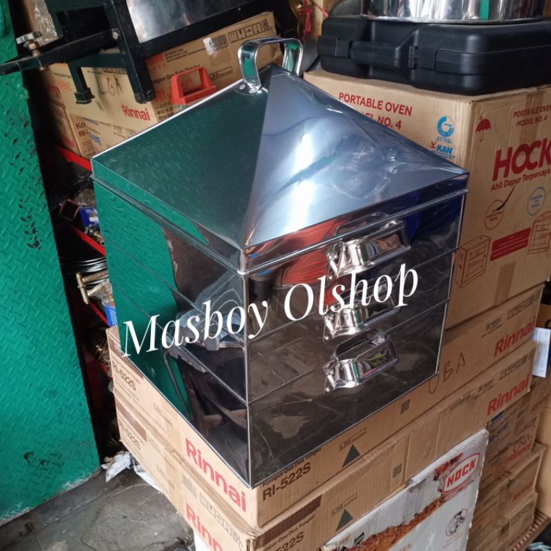 Klakat Kukusan 3 Susun / Panci Steamer Stainless Stell 40 cm