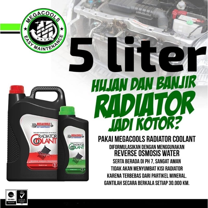 AIR RADIATOR COOLANT ISI 5L MERAH/HIJAU PH 7 MEGACOOLS